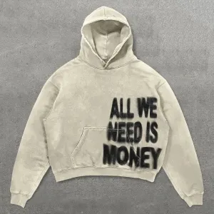 All We Need Is...Oversized Baggy Hoodie Modern 2023 Streetwear