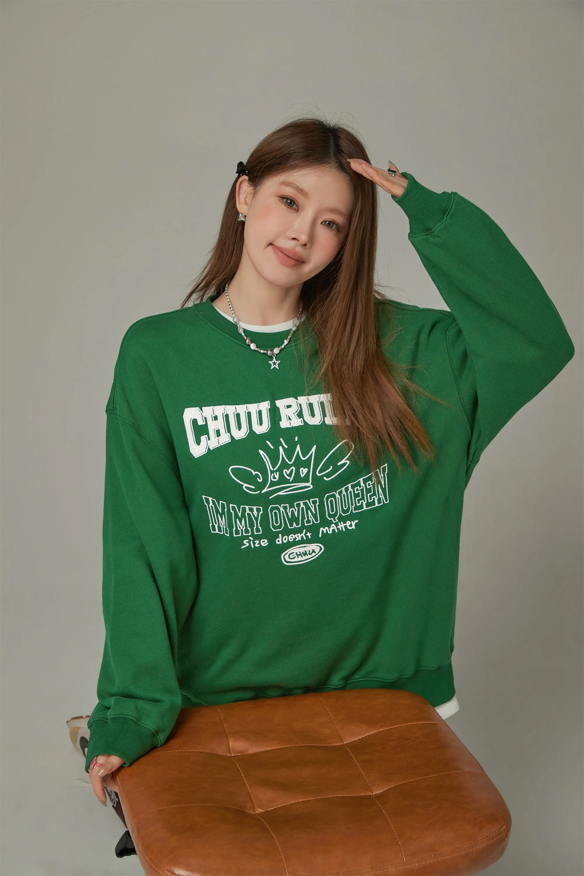 Be My Own Queen Lettering Loose Fit Sweatshirt