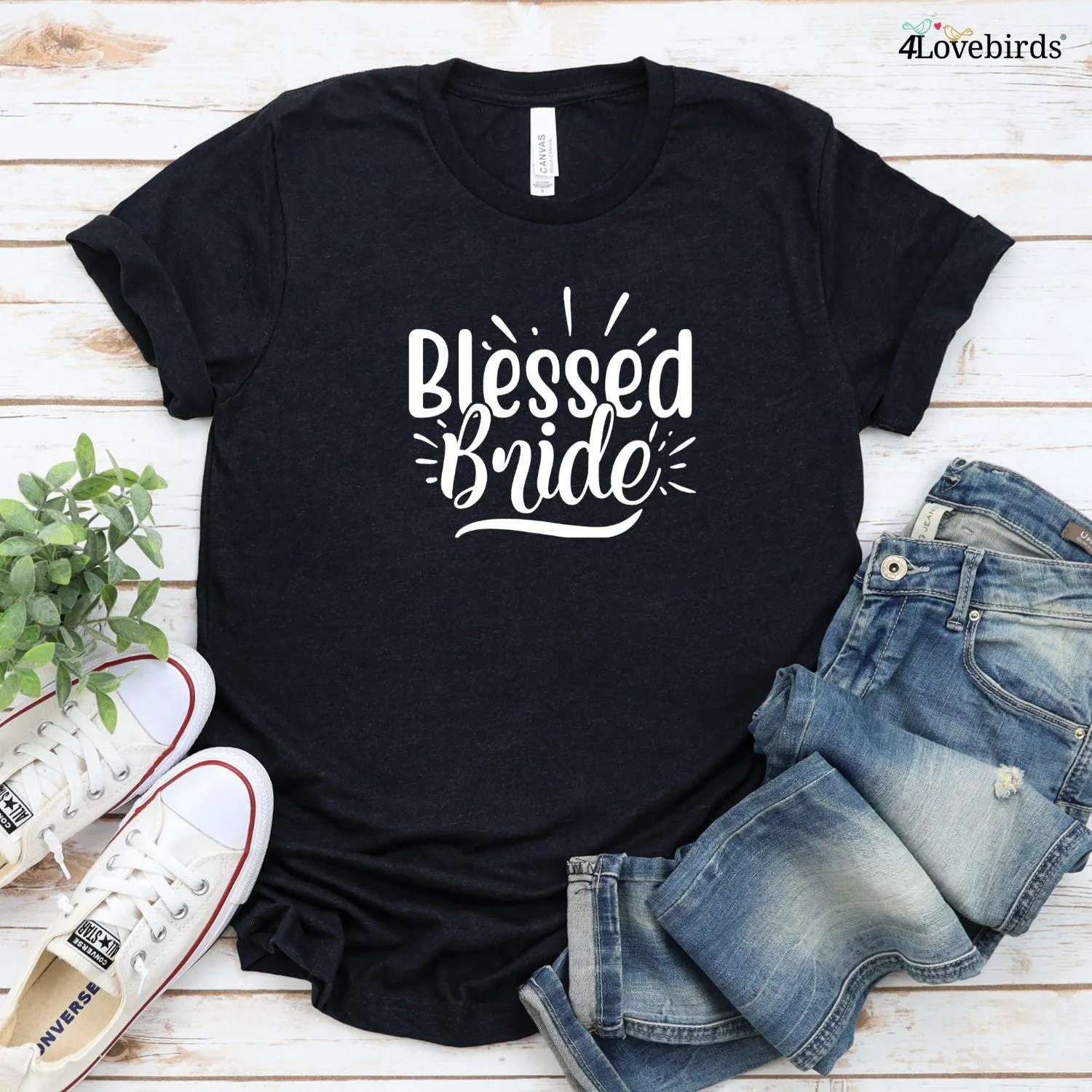 Blessed Bride & Groom Matched Set - Perfect as Engagement Announcements or Honeymoon Outfits!