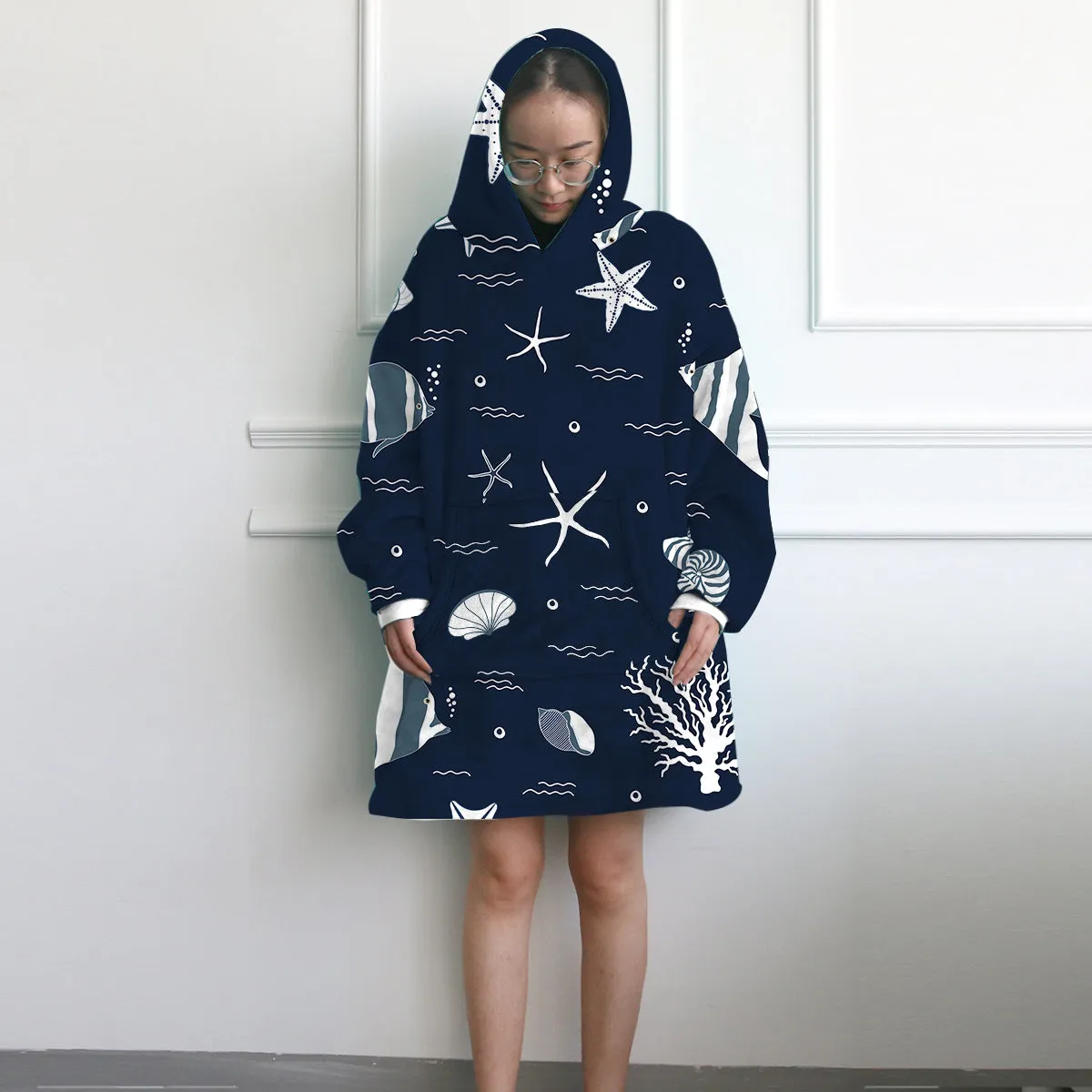 Blue Ocean Wearable Blanket Hoodie