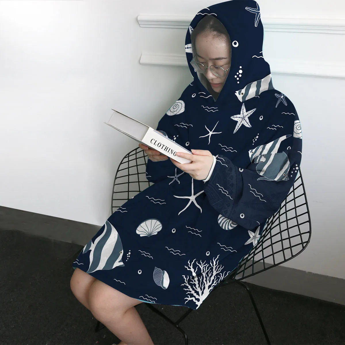 Blue Ocean Wearable Blanket Hoodie