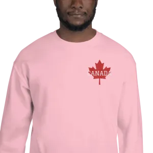 Bold CANADA Maple Leaf Embroidered Unisex Crew Neck Sweatshirt