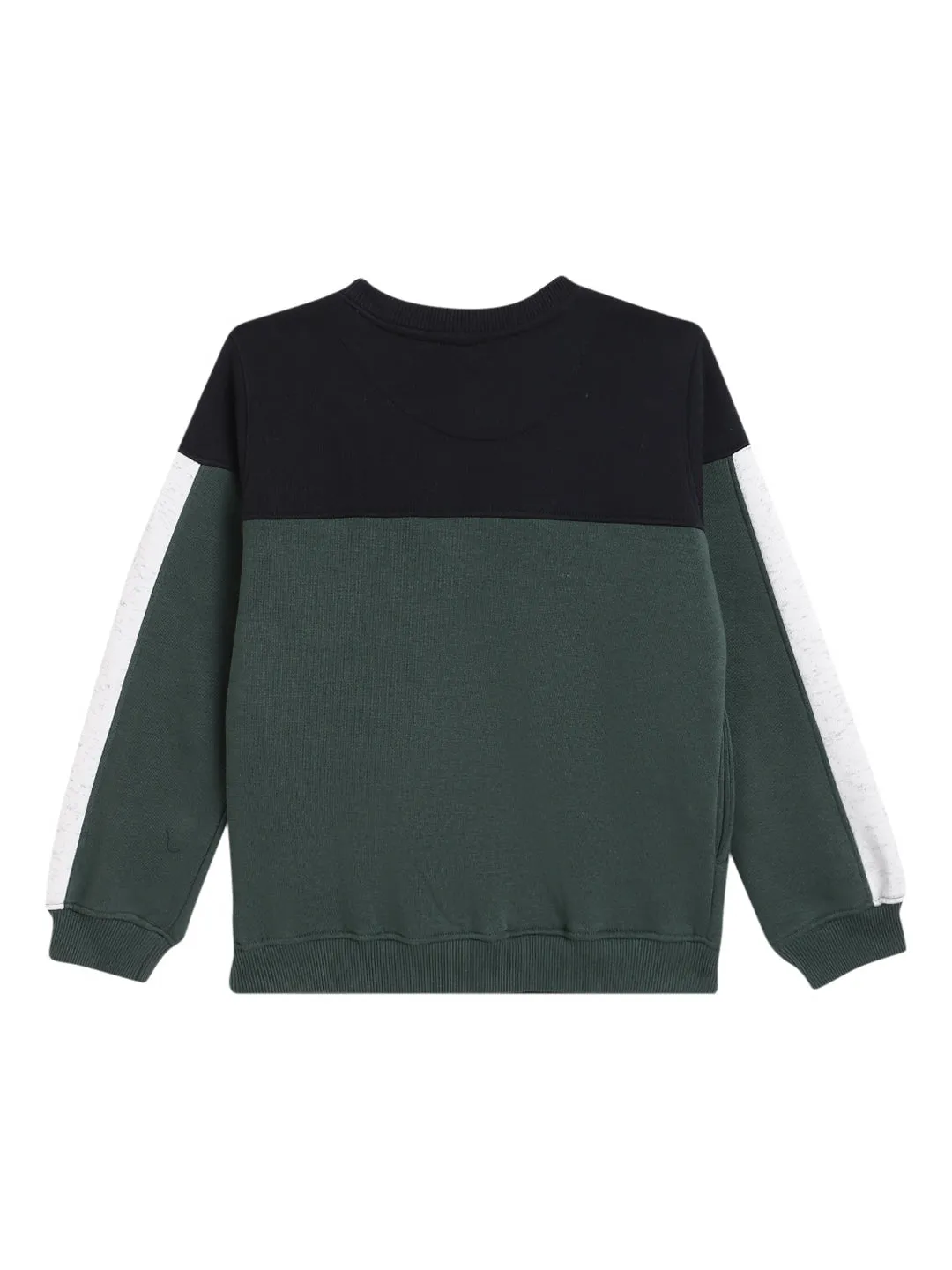 Boys Casual Green Full Sleeve Pullover Sweatshirt