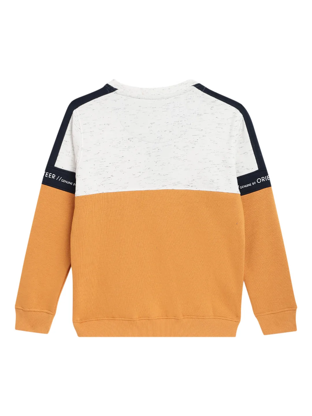 Boys Casual Mustard Full Sleeve Pullover Sweatshirt