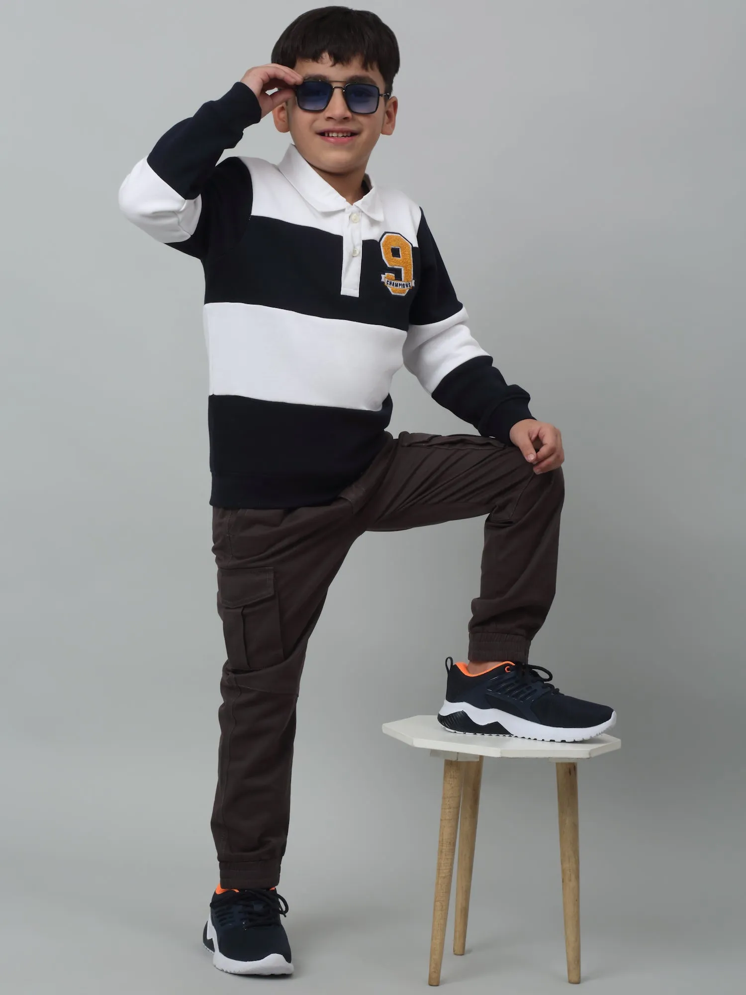 Boys Casual White Full Sleeve Shirt Style Sweatshirt