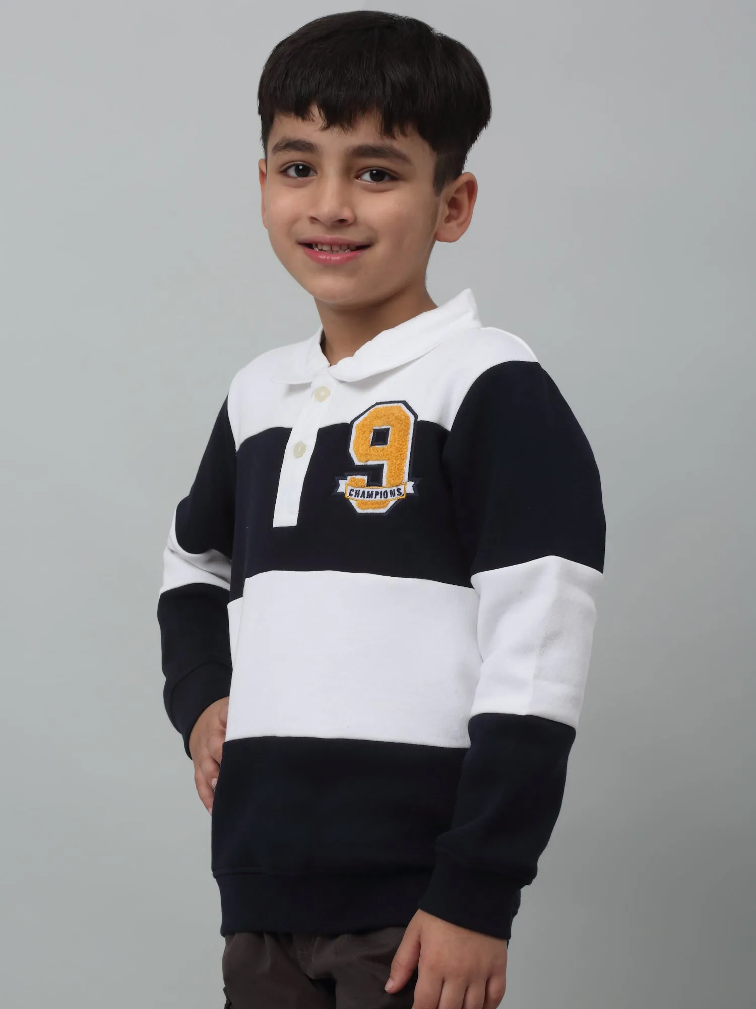 Boys Casual White Full Sleeve Shirt Style Sweatshirt