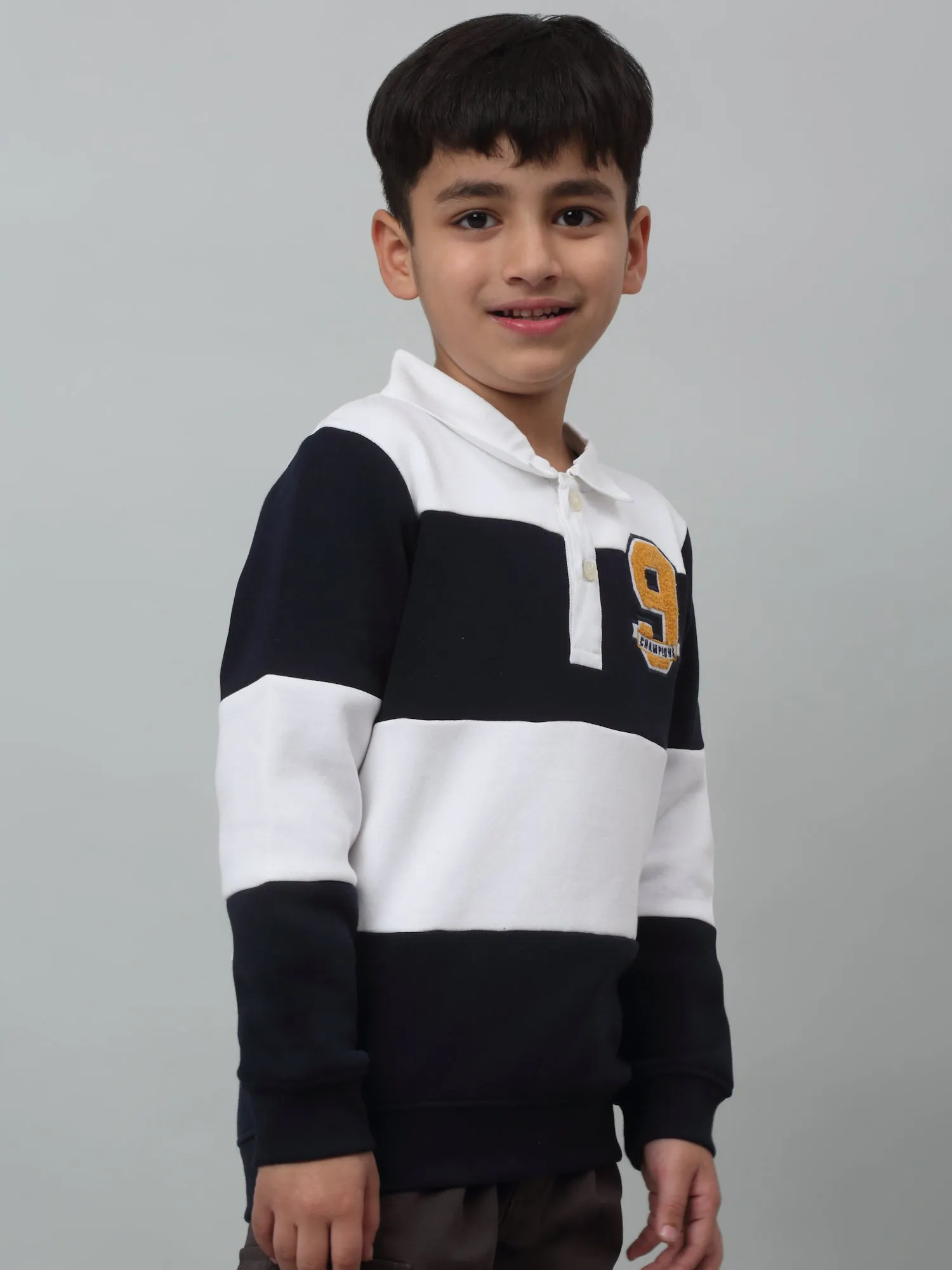 Boys Casual White Full Sleeve Shirt Style Sweatshirt