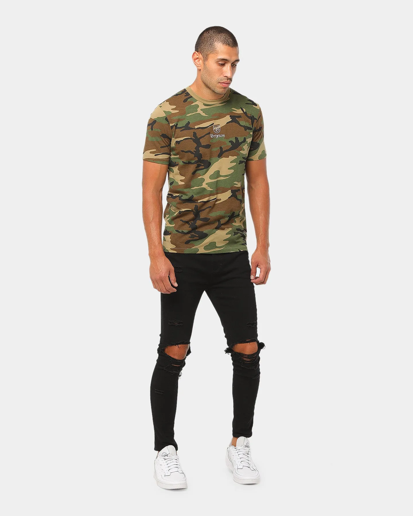 Brixton Main Label II Print SS Tee Woodland Camo