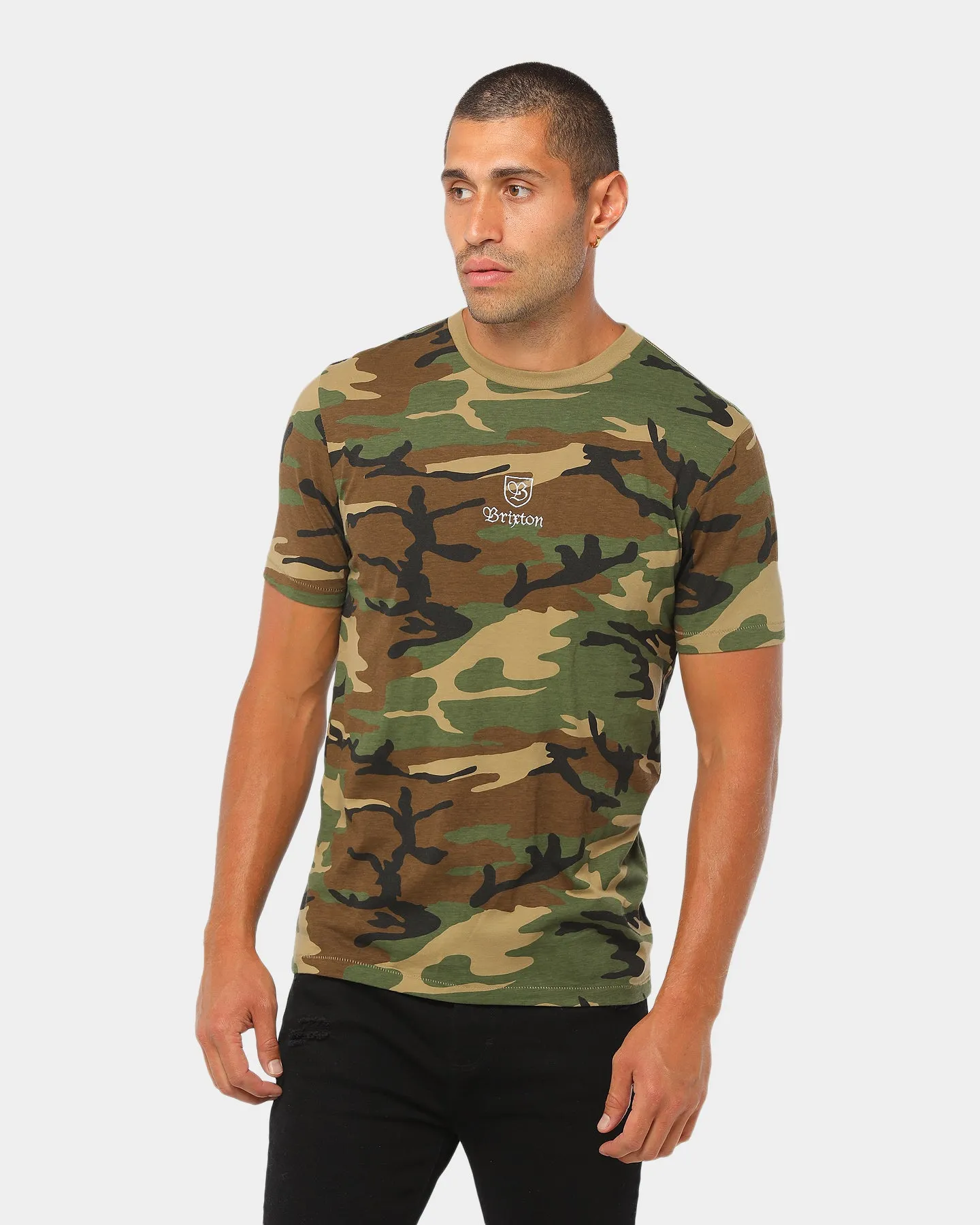 Brixton Main Label II Print SS Tee Woodland Camo