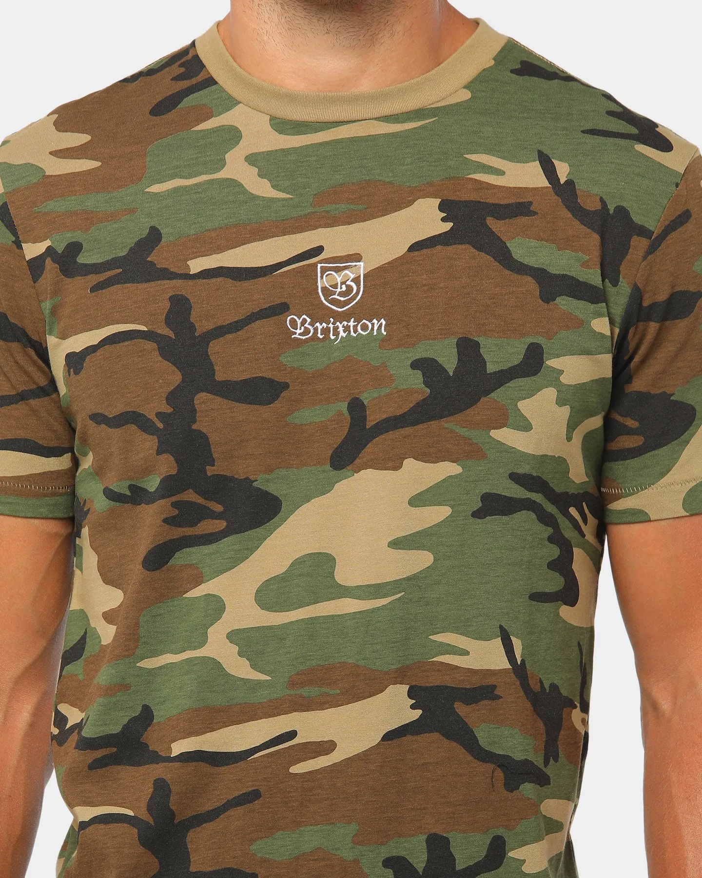 Brixton Main Label II Print SS Tee Woodland Camo