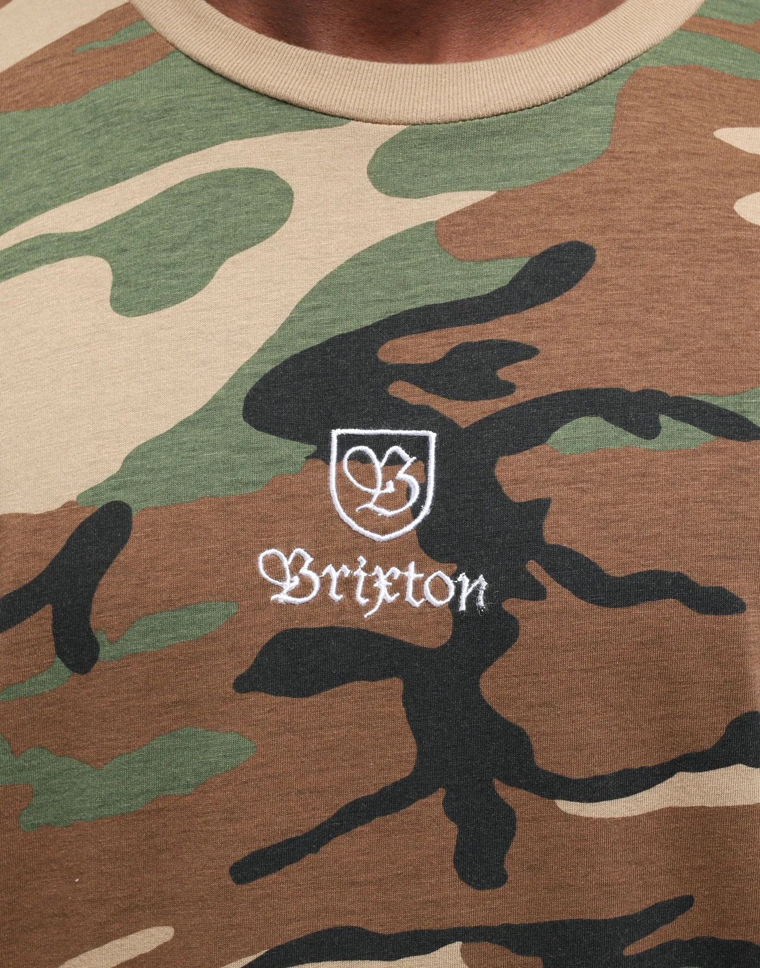 Brixton Main Label II Print SS Tee Woodland Camo