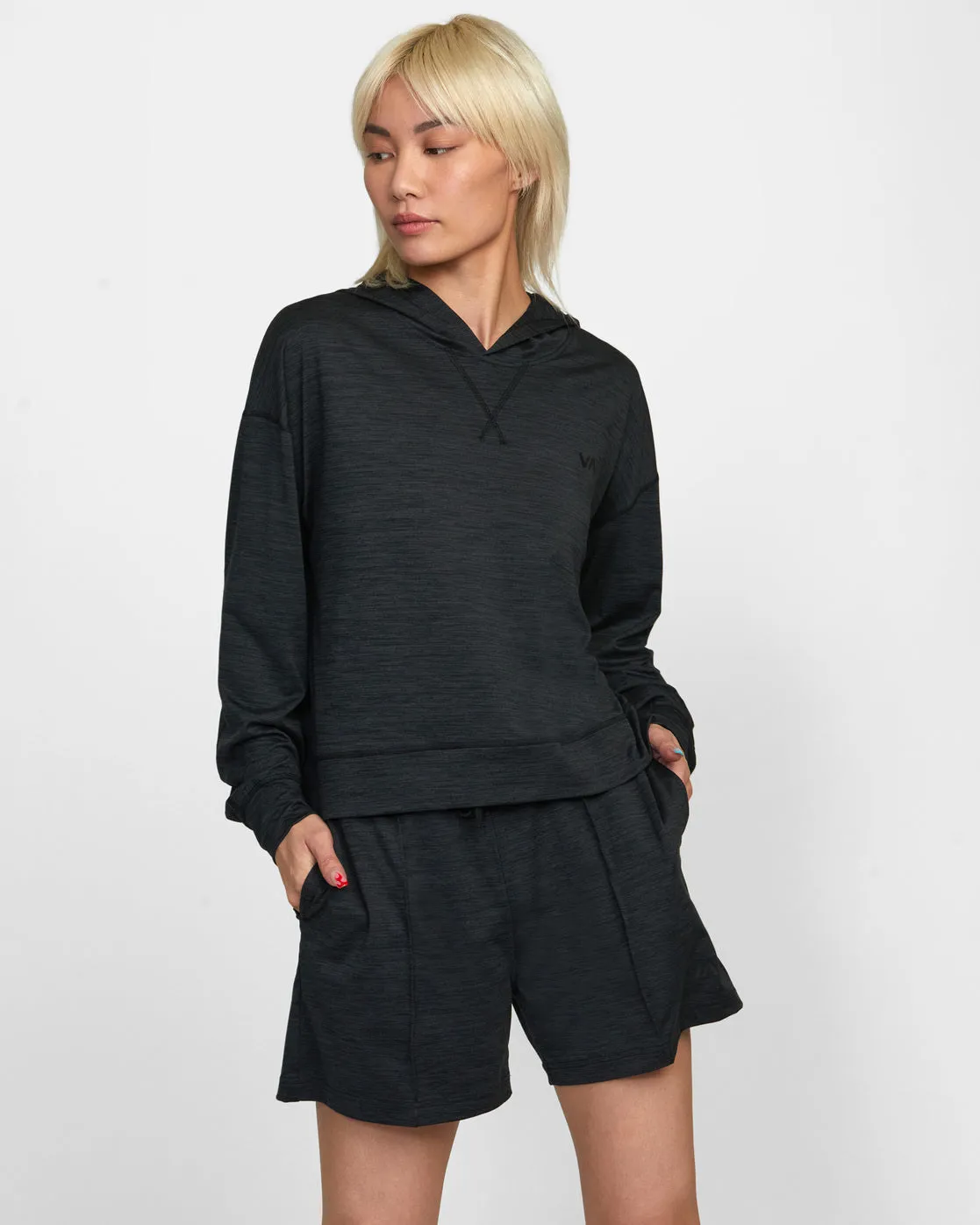 C-Able Cropped Workout Hoodie - Black