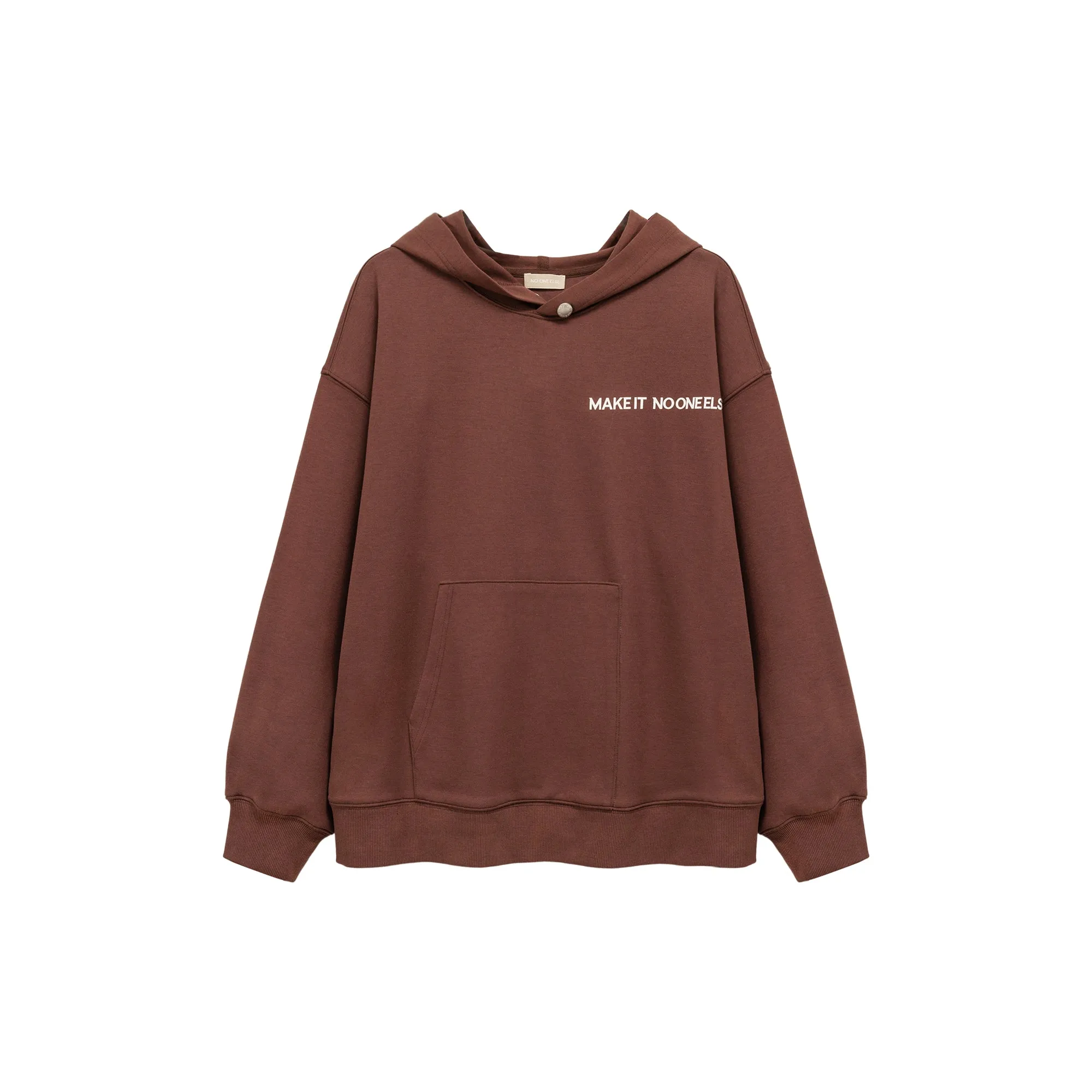 Colored Loose Fit Button Hoodie