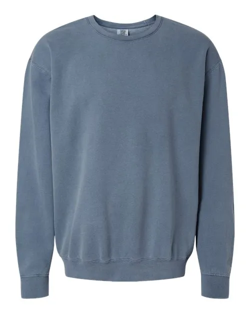 Comfort Colors Garment-Dyed Lightweight Fleece Crewneck Sweatshirt in Blue Jean, Small