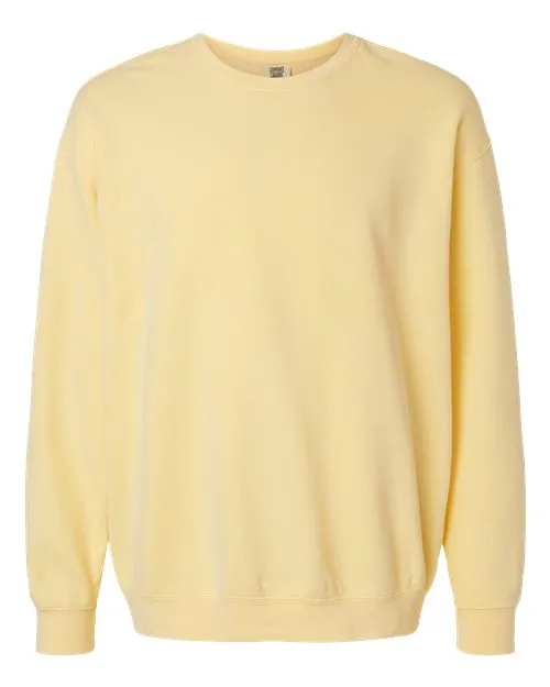 Comfort Colors Garment-Dyed Lightweight Fleece Crewneck Sweatshirt in Butter, Small