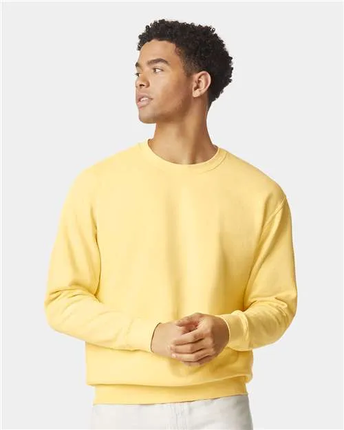 Comfort Colors Garment-Dyed Lightweight Fleece Crewneck Sweatshirt in Butter, Small