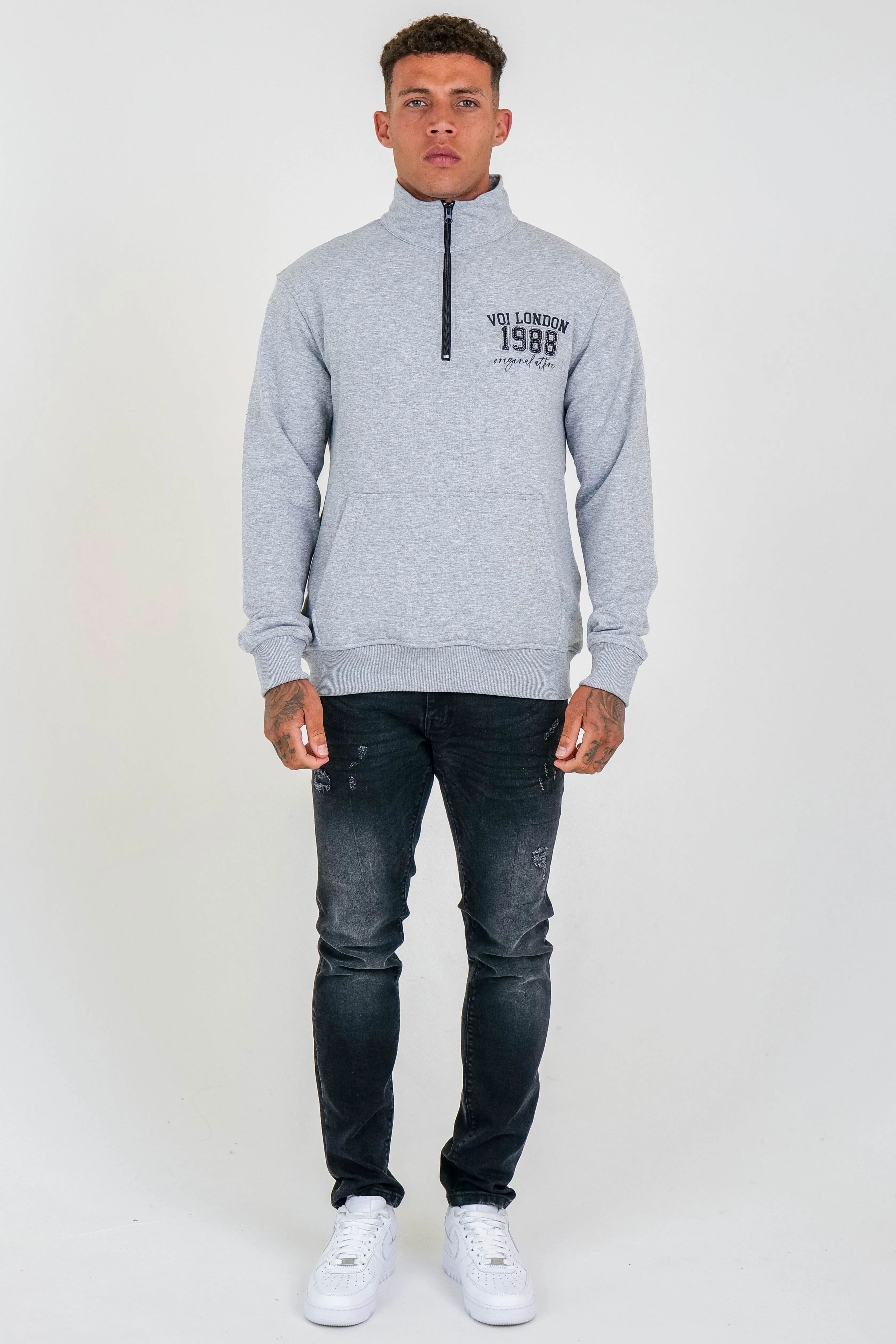 Crestfield 1/4 Zip Jumper - Grey Marl