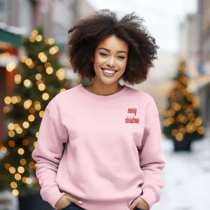 Embroidered Merry Christmas Bold Cursive Mini | Sweatshirt