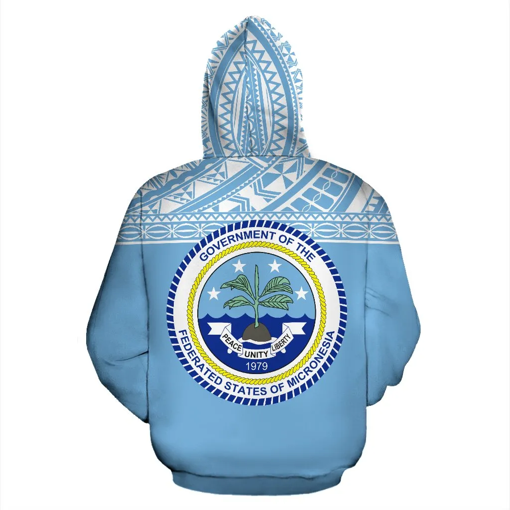 Federated States of Micronesia All Over Hoodie - Blue Version - BN01