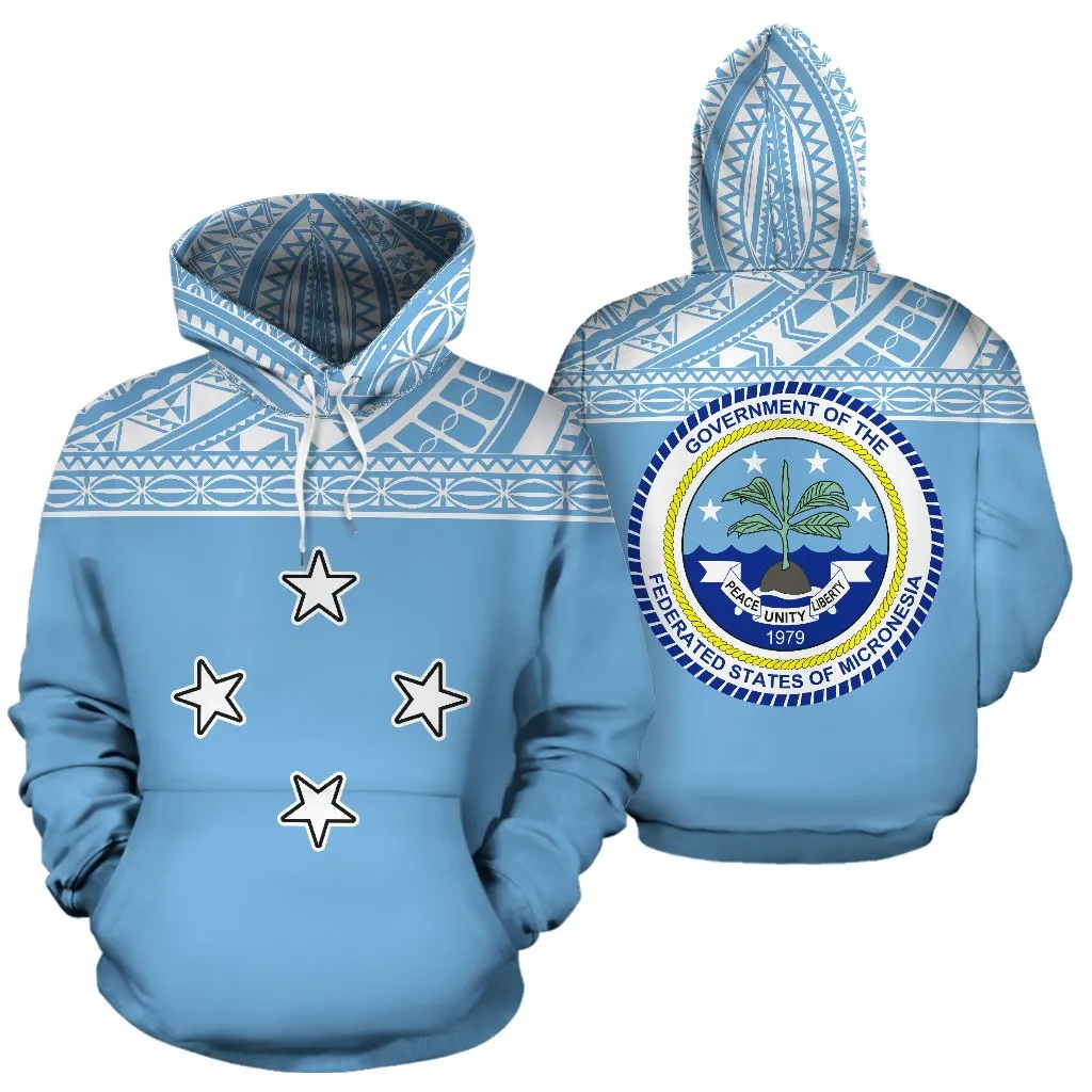 Federated States of Micronesia All Over Hoodie - Blue Version - BN01