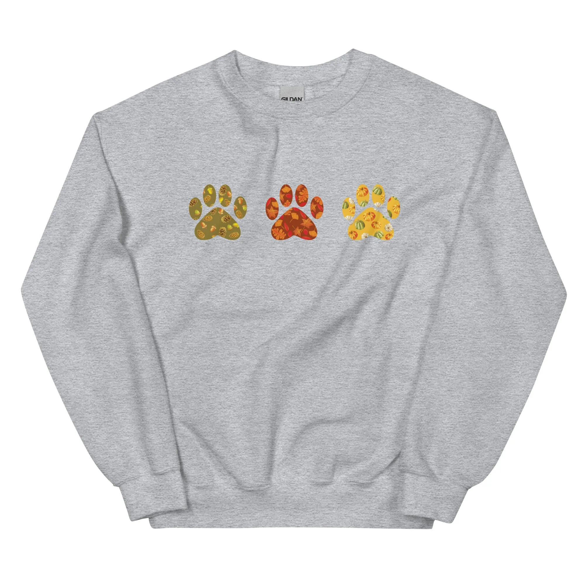 Festive Fall Paw Prints Crewneck Sweatshirt