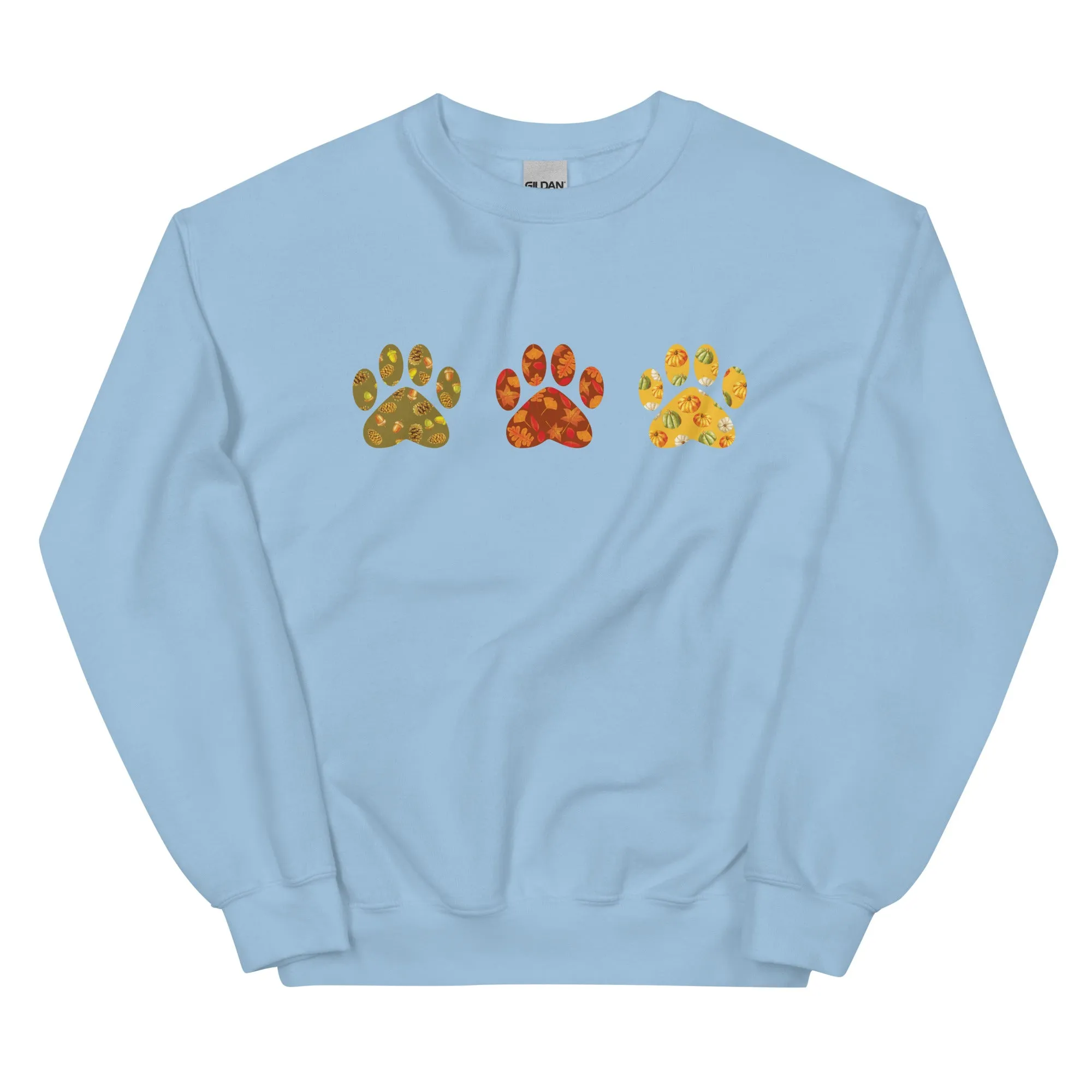 Festive Fall Paw Prints Crewneck Sweatshirt