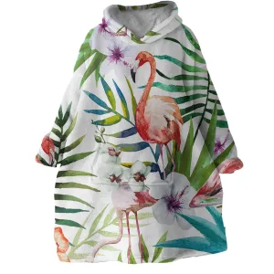 Flamingo Tropics Wearable Blanket Hoodie