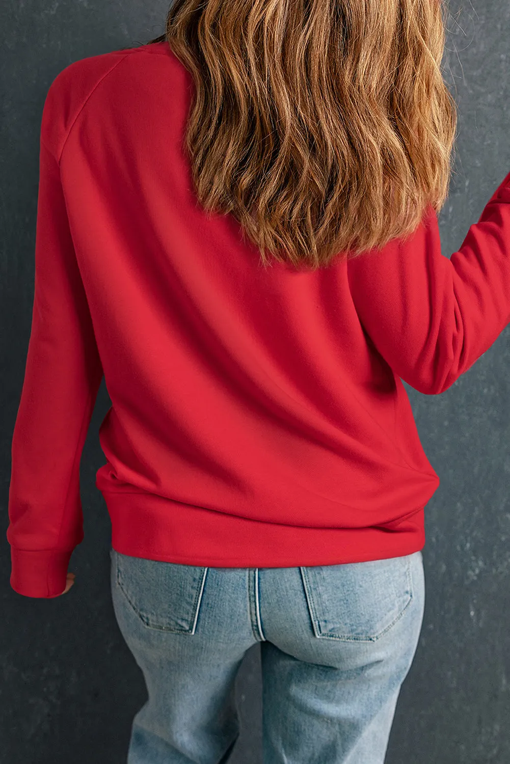 Four-Leaf Clover Graphic Crewneck Sweatshirt for St. Patrick's Day Style