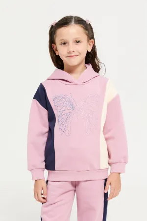 Girls Pink Hooded Sweatshirt