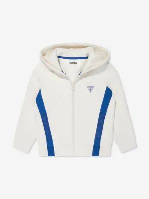 Guess Boys Logo Zip Up Top in White