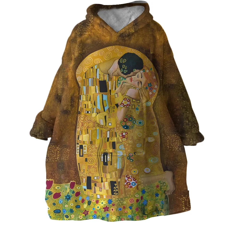 Gustav Klimt's The Kiss Wearable Blanket Hoodie