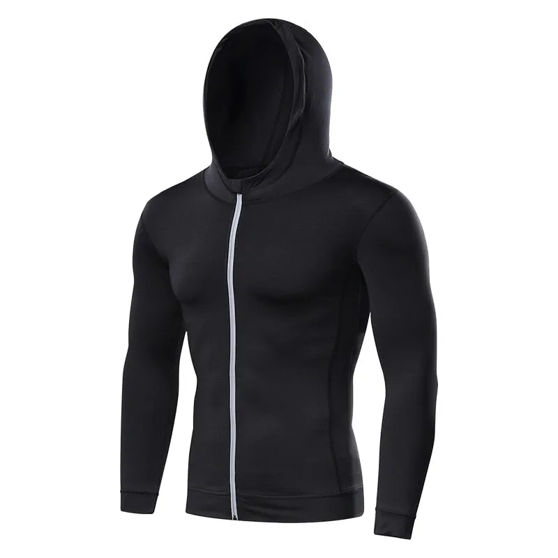 Gym Men's Running Hoodies Male Fitness Sport Jacket Workout Coat Sportswear Jogging Hooded Shirt Outdoor Sweatshirt