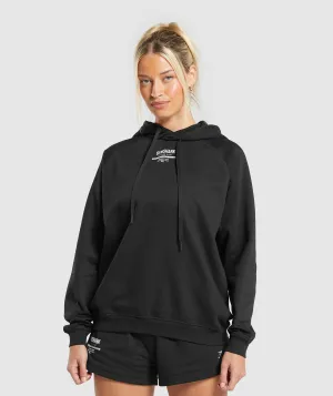 Gymshark Care Label Graphic Brushed Hoodie - Black