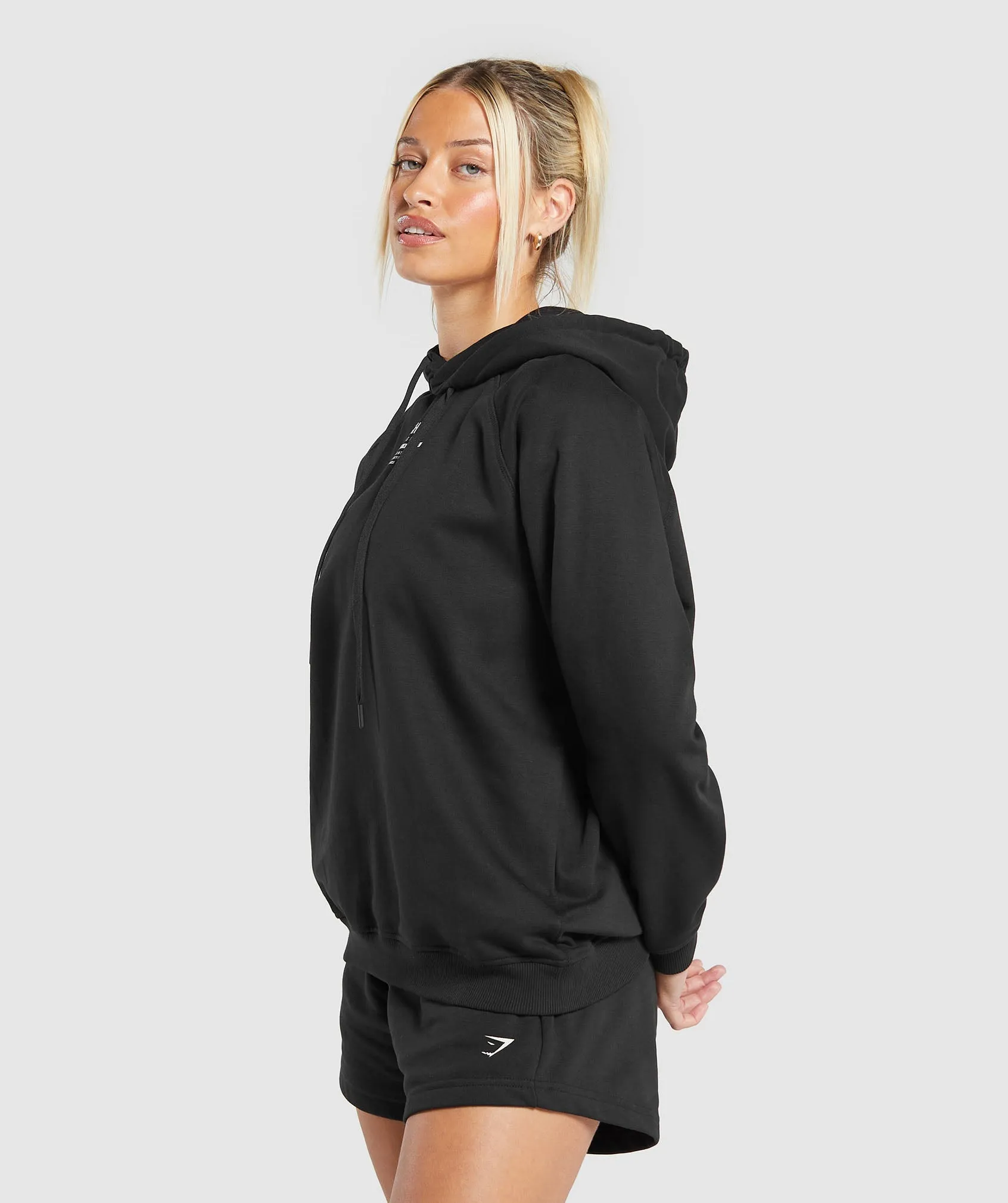 Gymshark Care Label Graphic Brushed Hoodie - Black