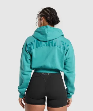 Gymshark Gymshark Power Midi Zip Hoodie - Bondi Teal