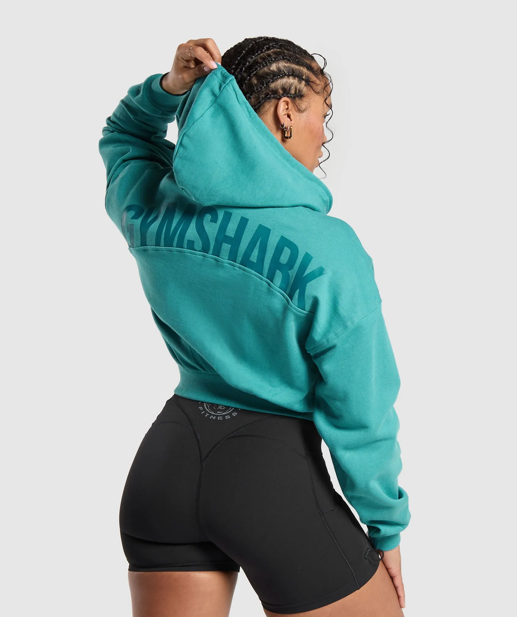 Gymshark Gymshark Power Midi Zip Hoodie - Bondi Teal