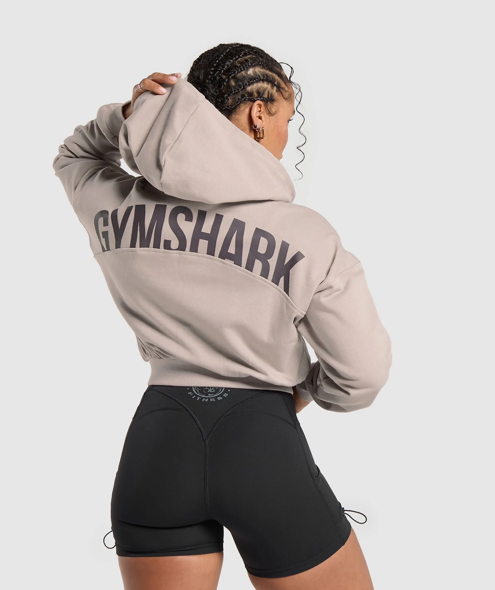 Gymshark Gymshark Power Midi Zip Hoodie - Stone Pink