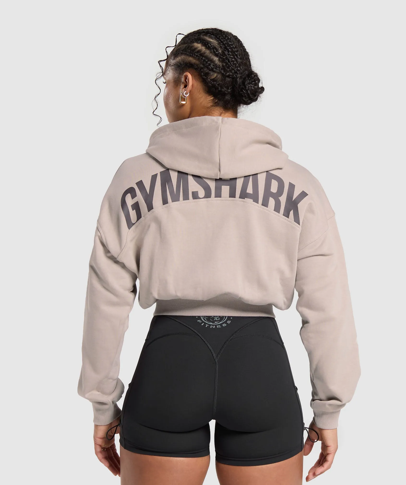 Gymshark Gymshark Power Midi Zip Hoodie - Stone Pink