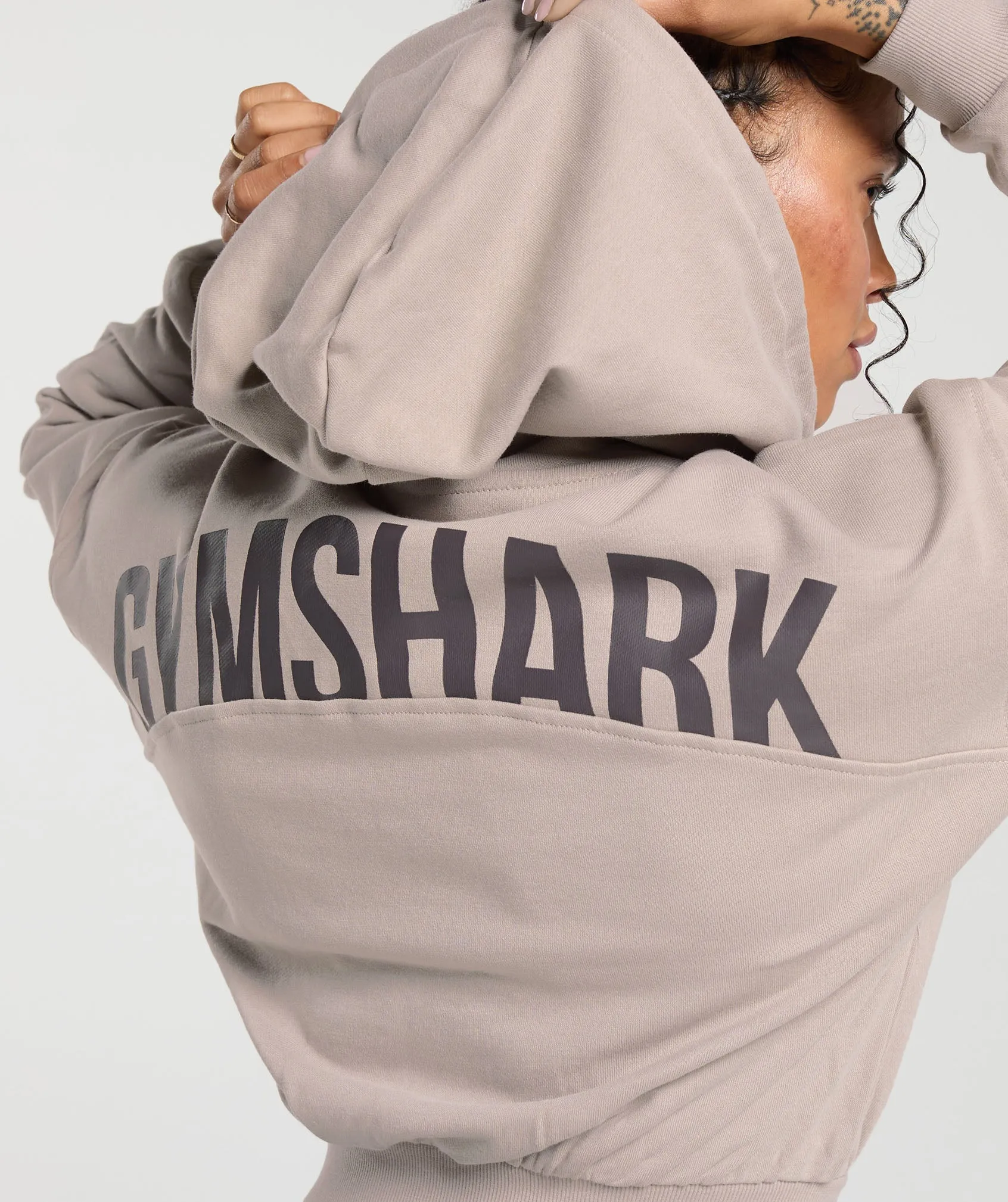 Gymshark Gymshark Power Midi Zip Hoodie - Stone Pink