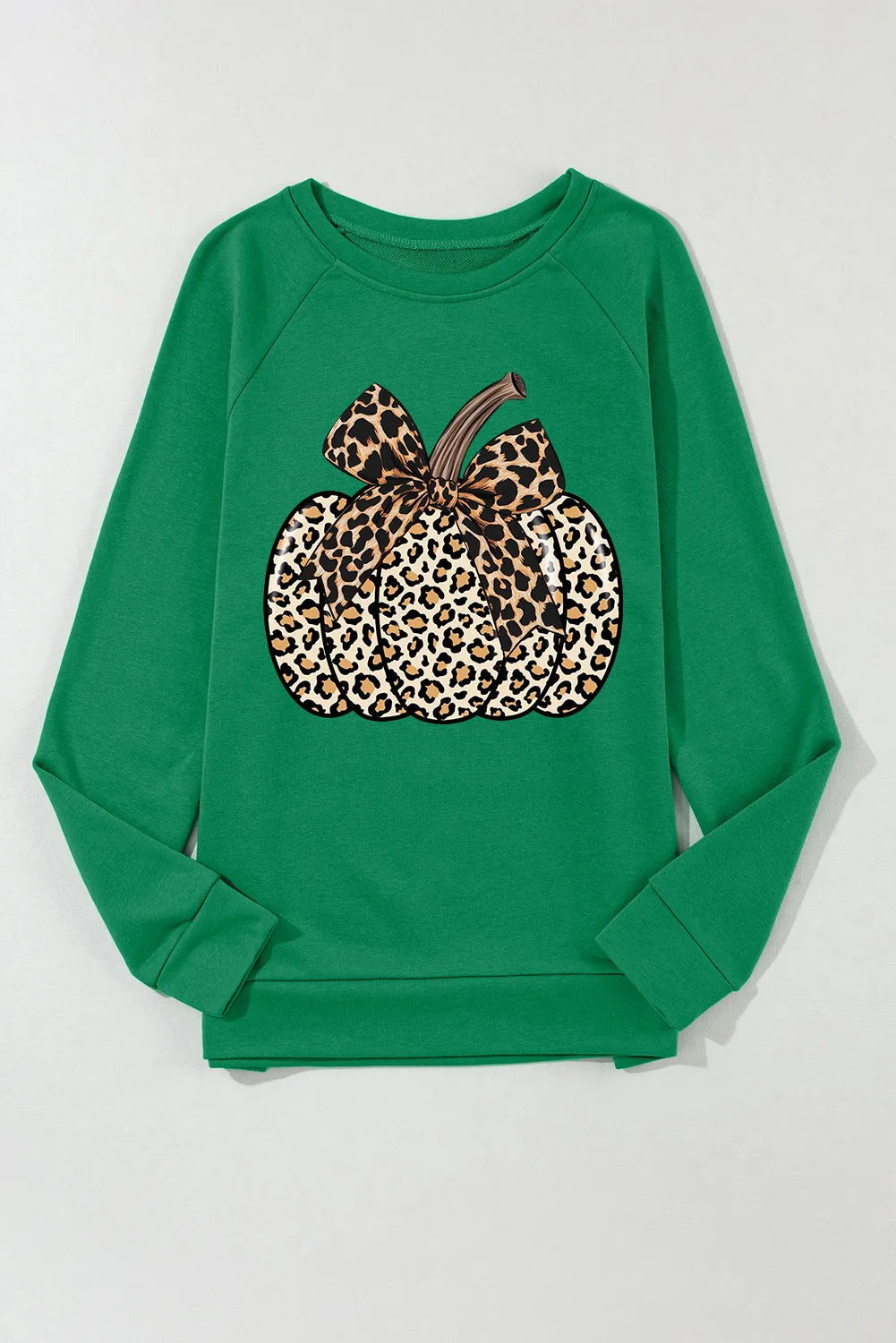 Halloween Plain Crew Neck Pumpkin Pattern Pullover Sweatshirt