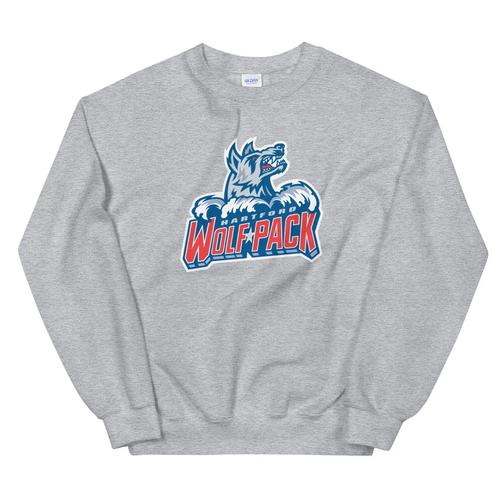 Hartford Wolf Pack Adult Primary Logo Crewneck Sweatshirt