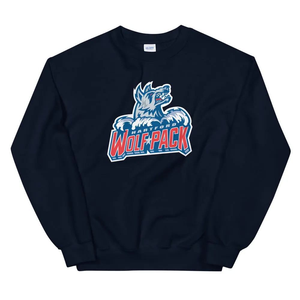 Hartford Wolf Pack Adult Primary Logo Crewneck Sweatshirt