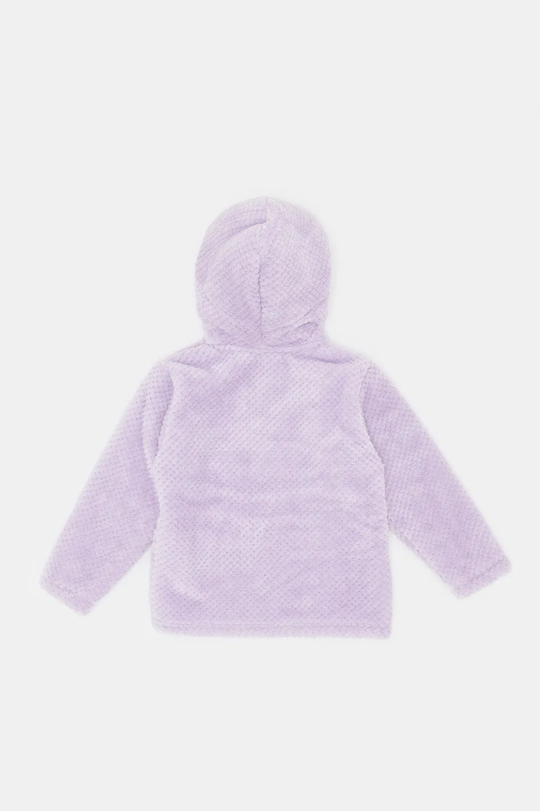 Infant Girls Lilac Hooded Sherpa Sweatshirt