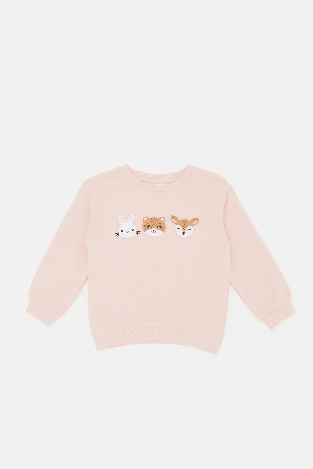 Infant Girls Pink And Tan Print Sweatshirt (Pack Of 2)