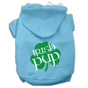 Irish Pup Screen Print Pet Hoodies Baby Blue Size XXL (18)