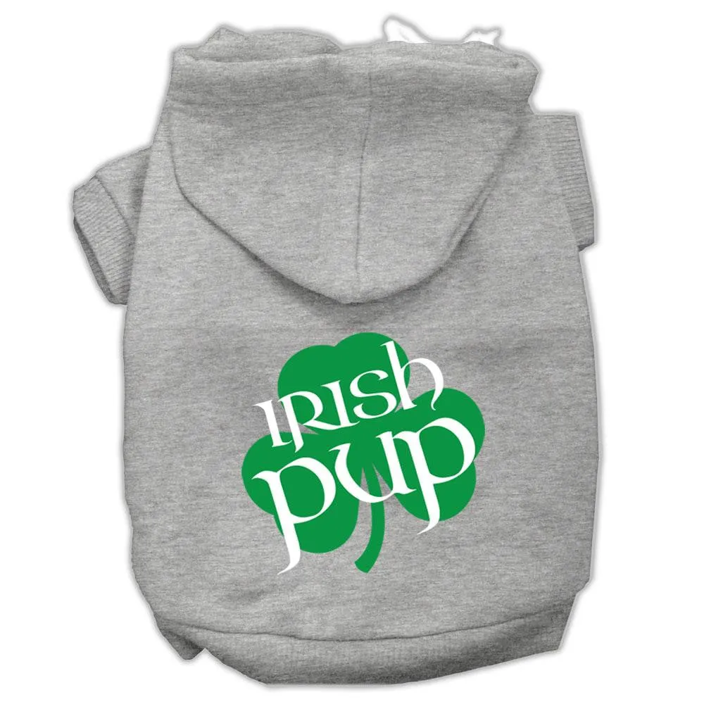 Irish Pup Screen Print Pet Hoodies Grey Size Sm (10)