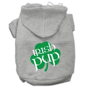 Irish Pup Screen Print Pet Hoodies Grey Size Sm (10)