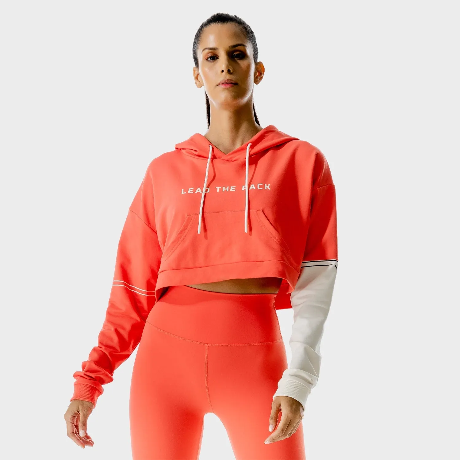 LAB360° Crop Hoodie - Hot Coral