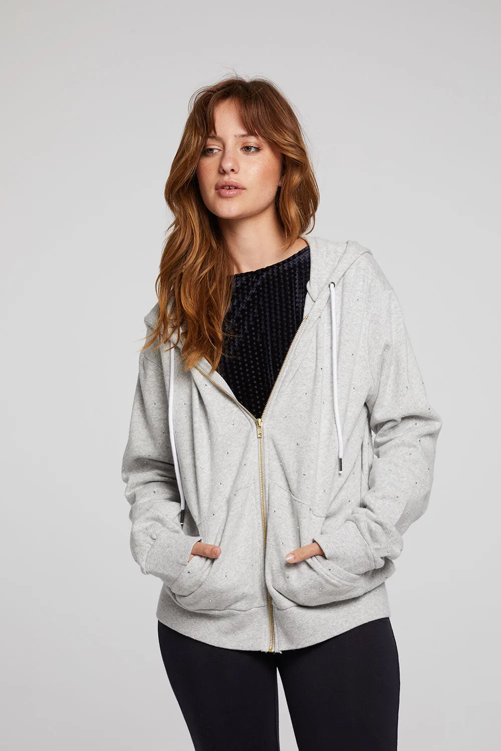 Lex Heather Grey Zip Up Hoodie