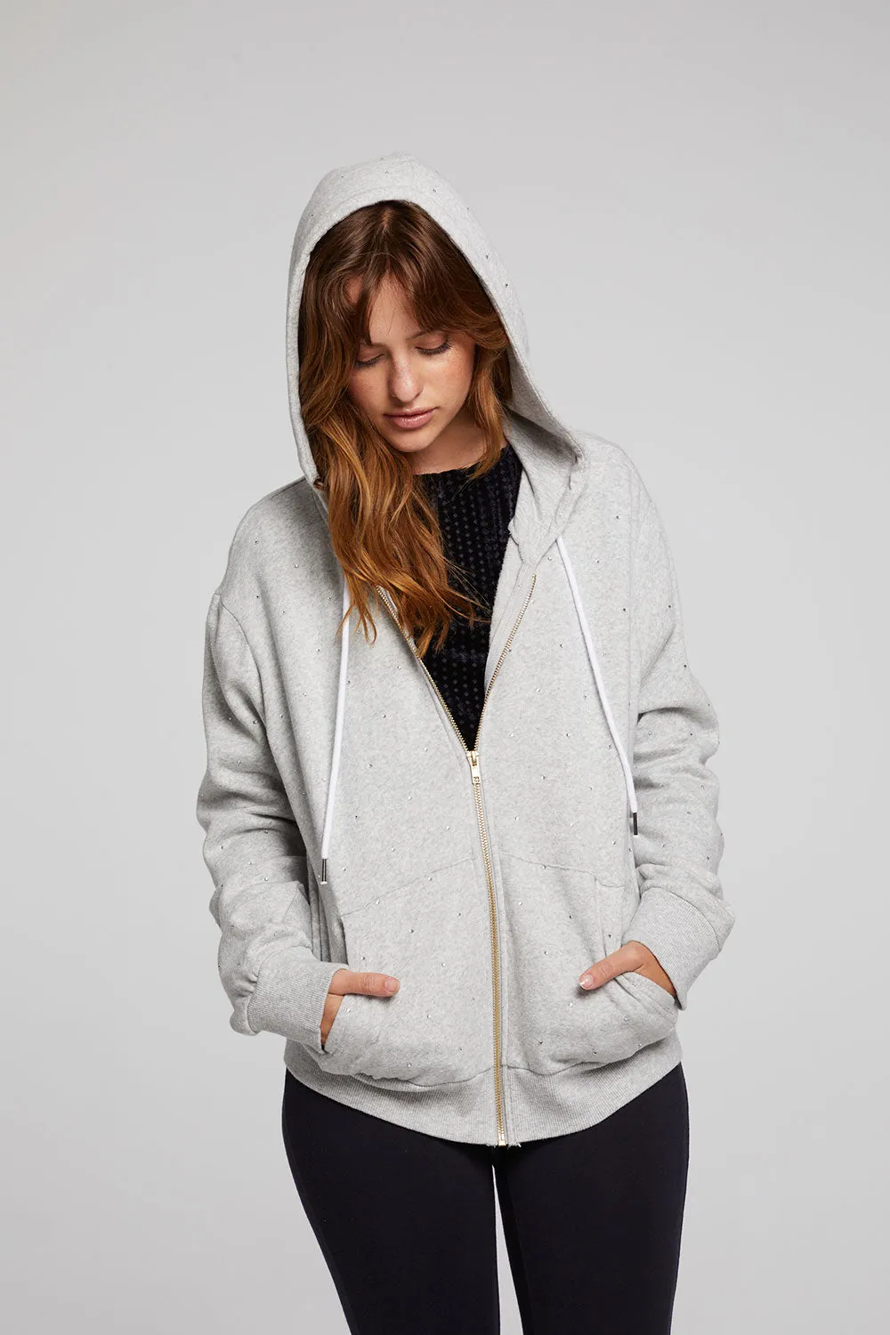 Lex Heather Grey Zip Up Hoodie